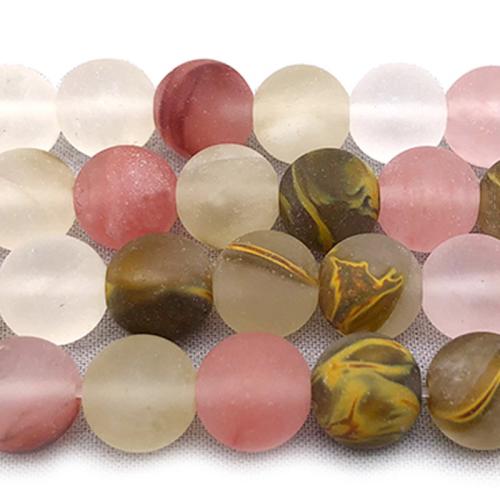 Edelstein Anhänger Schmuck, Kristall, rund, DIY & verschiedene Größen vorhanden & satiniert, verkauft von Strang