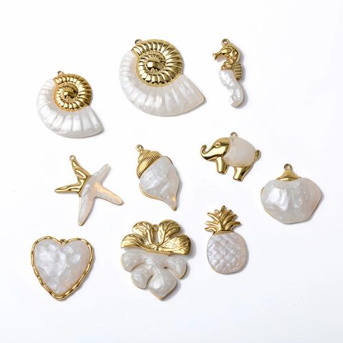 Edelstein Anhänger Schmuck, 304 Edelstahl, mit Naturstein, plattiert, DIY & verschiedene Stile für Wahl, verkauft von PC