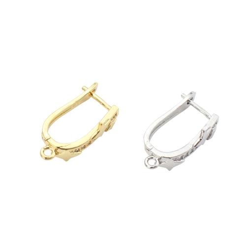 Componetes de Metal para Pendientes, chapado, Bricolaje & micro arcilla de zirconia cúbica, más colores para la opción, 24x12.40x8.50mm, Vendido por Par