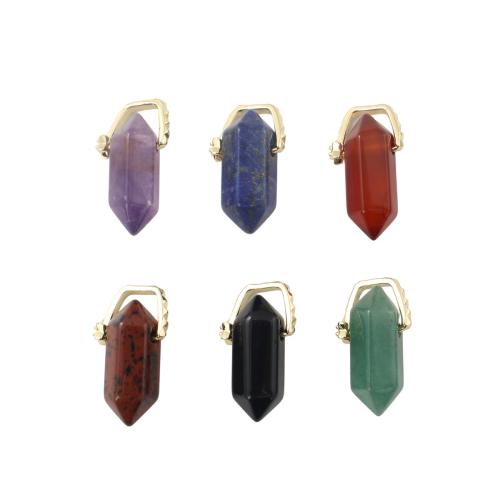Colgantes de Gemas, metal, con Piedras preciosas, Patrón Geométrico, chapado en color dorado, Bricolaje, más colores para la opción, 21.20x8mm, Vendido por UD