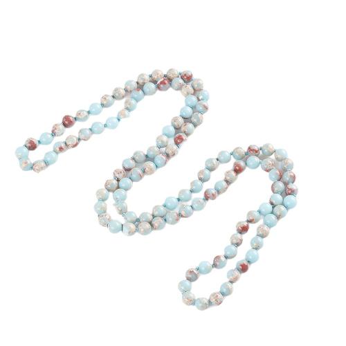 Shoushan Stone collar, Esférico, hecho a mano, Natural & unisexo, 108PCs/Sarta, Vendido por Sarta