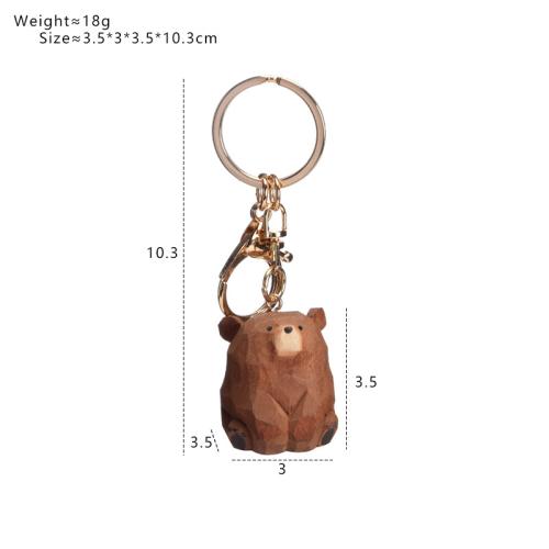 Wood Key Clasp, Bear, handmade, cute, more colors for choice, 103mm, Sold By PC