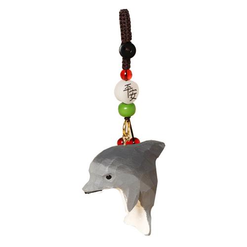 Wood Key Clasp, Dolphin, handmade, cute & different styles for choice, more colors for choice, 63x25x38mm, Sold By PC