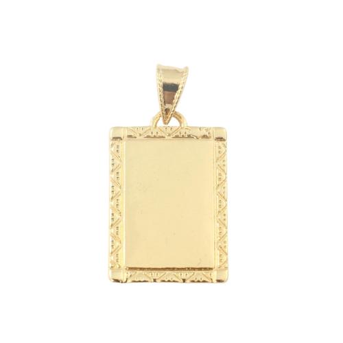 Colgantes de la joyería de cobre amarillo, metal, Rectángular, chapado en color dorado, Bricolaje, 21.90x14x0.70mm, Vendido por UD