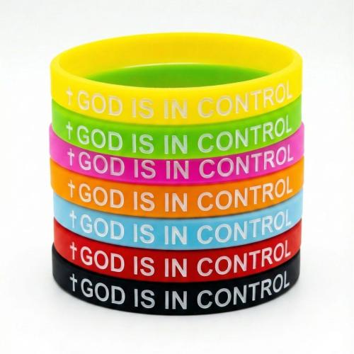 Bracelets en silicone, caoutchouc, 7 pièces & bijoux de mode & unisexe & lumineux, multicolore, Diamètre intérieur:Environ 60mm, Vendu par fixé