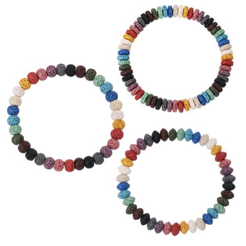 Pulseras de piedras preciosas, lava, Joyería & unisexo & diferentes estilos para la opción, más colores para la opción, Vendido para aproximado 20 cm Sarta
