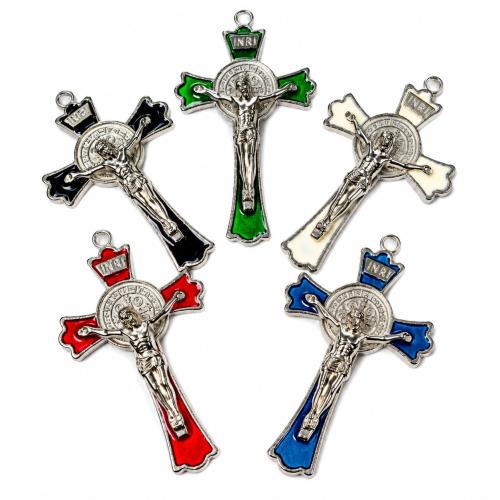 Pendentifs croix en alliage de zinc , Placage, DIY & émail, plus de couleurs à choisir, 45x76mm, Vendu par PC