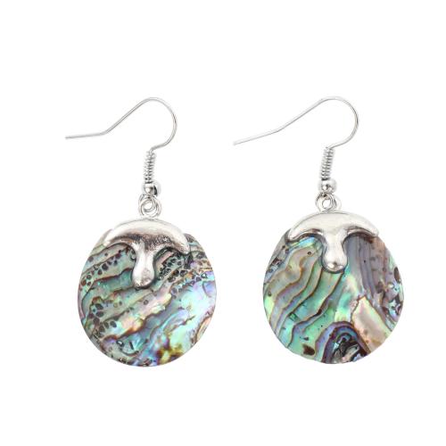 coquille d'ormeau Boucle d'oreille goutte, avec laiton, bijoux de mode & pour femme, 46x23x1.50mm, Vendu par paire