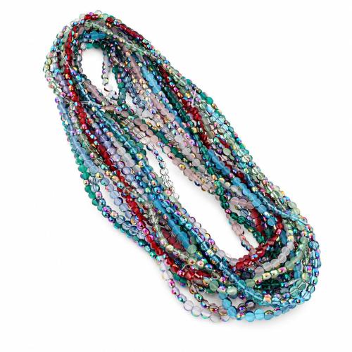 Mode Glasperlen, Glas, flache Runde, DIY, keine, 6.50mm, verkauft per ca. 29.5 cm Strang