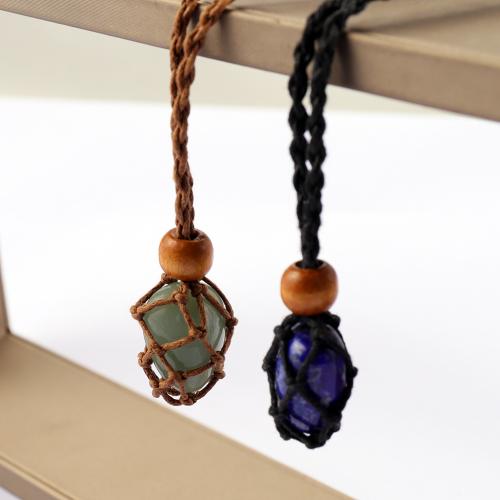 Fashion Necklace Cord, Wax Cord, with Natural Stone, Heart, handmade, more colors for choice, Small size: 20 mm to 25 mmuff0cLarge size: 25 mm - 35 mm, Sold By PC