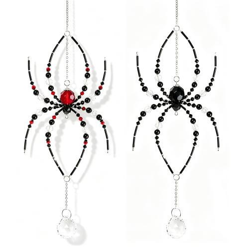 Cristal Ornamentos colgantes, Araña, Diseño de Halloween, más colores para la opción, 385x100mm, Vendido por UD