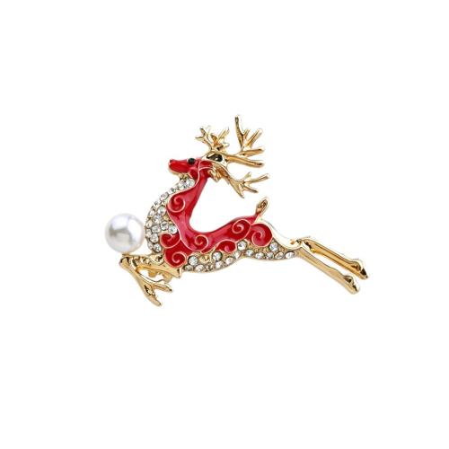 Tibetan Style Brooch, plated, Christmas Design & Unisex & different styles for choice & enamel & with rhinestone, Sold By PC