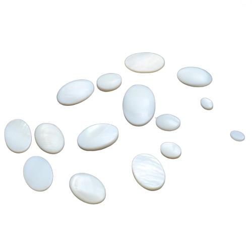 Cabochon en coquillage, coquille blanche, ellipse, DIY & normes différentes pour le choix, plus de couleurs à choisir, Vendu par PC