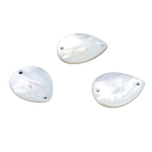 Connecteur coquillage, coquille blanche, larme, DIY & boucle de 1/1, blanc, 17x22mm, Vendu par PC