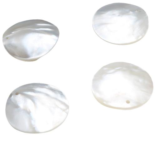 Pendentifs de coquillages blancs naturels, coquille blanche, Plat rond, poli, DIY, blanc, 30mm, Vendu par PC