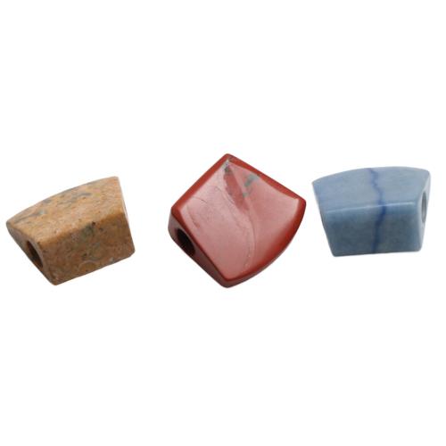 Gemstone Jewelry Beads, Natural Stone, Axe, polished, DIY, mixed colors, 30.70x26.60x16mm, Sold By PC