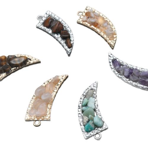 Bijoux Pendentifs en pierres gemmes, pierre gemme, avec alliage de zinc, Corne, Placage, DIY, couleurs mélangées, 26.80x4.30mm, Vendu par PC