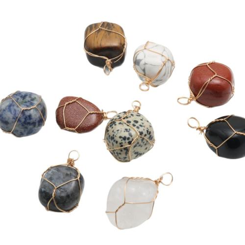 Bijoux Pendentifs en pierres gemmes, pierre gemme, avec alliage de zinc, Placage, DIY & différents matériaux pour le choix & normes différentes pour le choix, plus de couleurs à choisir, Vendu par PC
