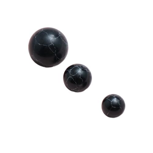Turquoise Beads, Round, plated, DIY & different size for choice & no hole, black, Sold By PC