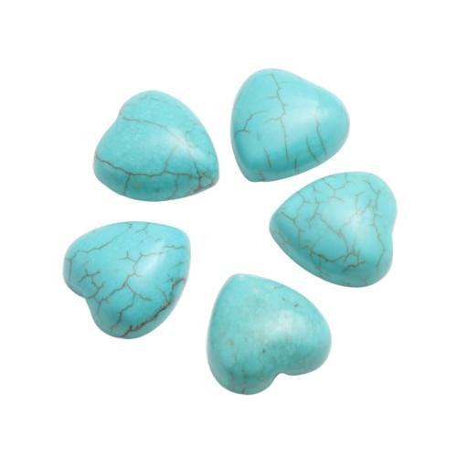 turquoise naturelle cabochon, coeur, DIY & normes différentes pour le choix, vert, Vendu par PC