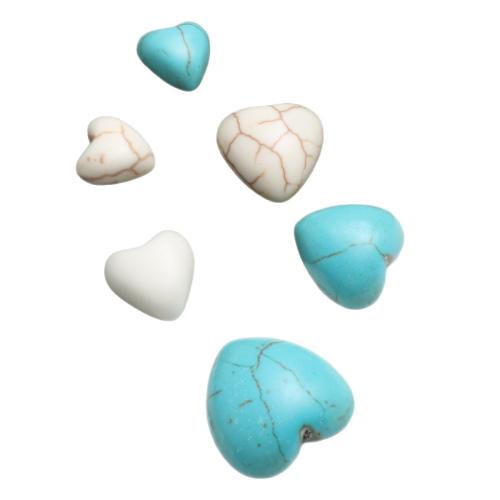 turquoise synthétique cabochon, coeur, DIY & normes différentes pour le choix, plus de couleurs à choisir, Vendu par PC