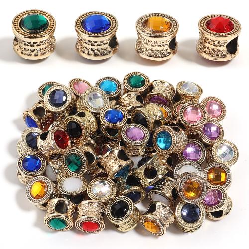 Tibetan Style Jewelry Beads, plated, DIY & different styles for choice & with rhinestone, 11mm, Hole:Approx 4.7mm, 10PCs/Bag, Sold By Bag