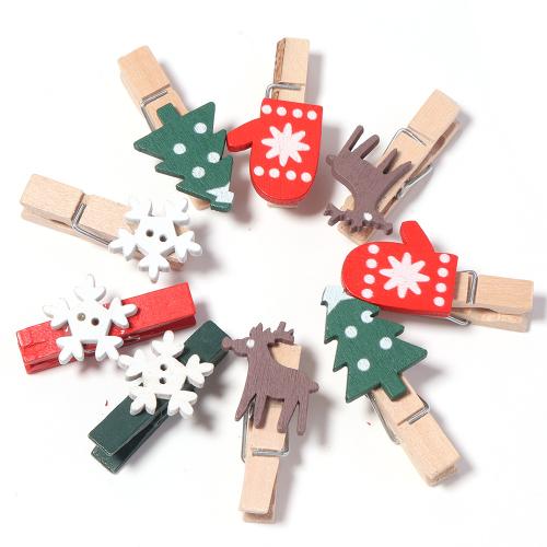 bois Clip, Conception de Noël & DIY, plus de couleurs à choisir, 35x7mm, 20PC/lot, Vendu par lot