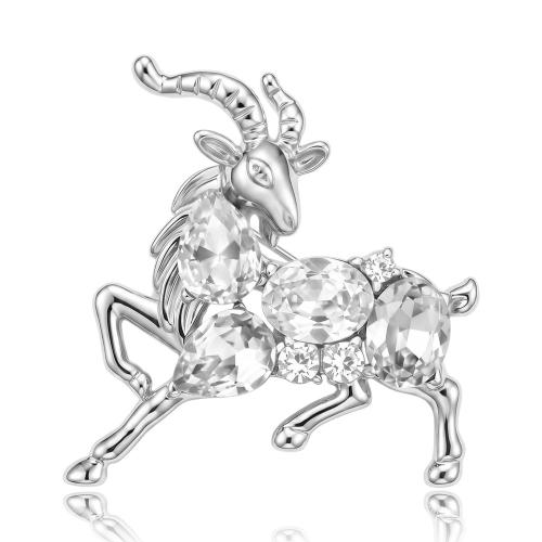 alliage de zinc broche, mouton, Placage, pour femme & avec strass, plus de couleurs à choisir, 31x31mm, Vendu par PC