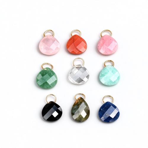 Gemstone Jewelry Pendants, Teardrop, polished, DIY & different materials for choice & faceted, 15x20x5mm, Sold By PC