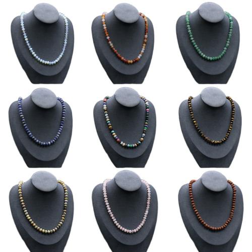 Gemstone Necklace, Abacus, handmade, different materials for choice & Unisex, 5x8mm, Sold Per Approx 48-50 cm Strand