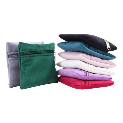 Velveteen Gift Bag, Square, portable & dustproof, more colors for choice, 100x100mm, Sold By PC