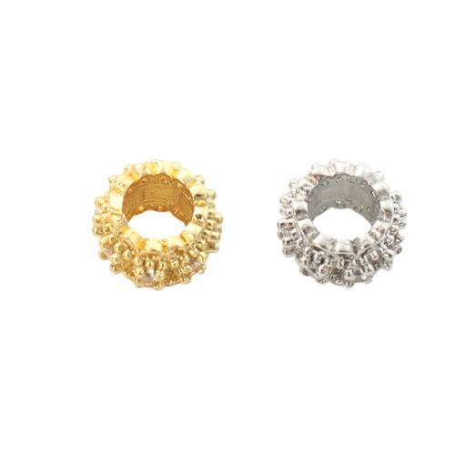 Messing Zwischenperlen, plattiert, DIY & Micro pave Zirkonia, keine, 7.90x5.40mm, Bohrung:ca. 4.2mm, verkauft von PC