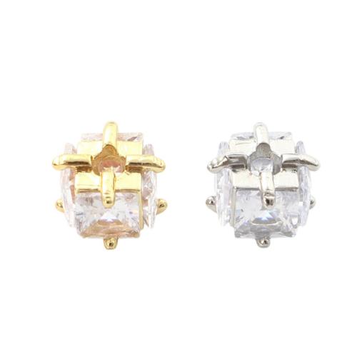 Messing Zwischenperlen, plattiert, DIY & Micro pave Zirkonia, keine, 9.10mm, Bohrung:ca. 2.5mm, verkauft von PC