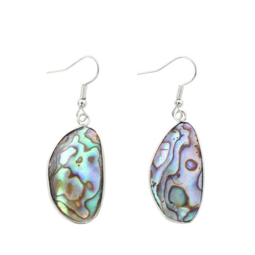 coquille d'ormeau Boucle d'oreille goutte, avec laiton, bijoux de mode & pour femme, 51x17x5.90mm, Vendu par paire