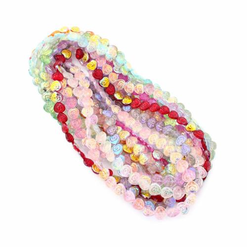 Glas Perle, Herz, DIY, keine, 16x15mm, verkauft per ca. 32 cm Strang