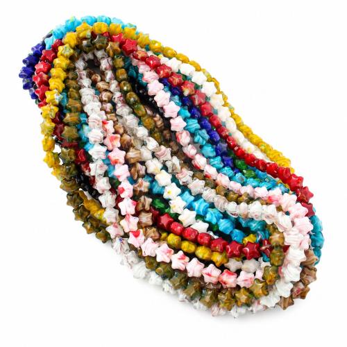 Glas Perle, Stern, DIY, keine, 11mm, verkauft per ca. 26 cm Strang