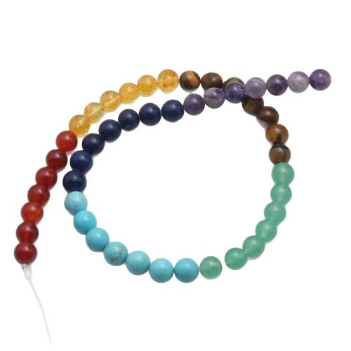 Perles bijoux en pierres gemmes, pierre gemme, Rond, poli, DIY & normes différentes pour le choix, couleurs mélangées, Vendu par brin