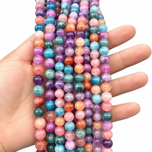Natural Chalcedony Bead, Round, DIY & different size for choice, multi-colored, Sold Per Approx 38 cm Strand
