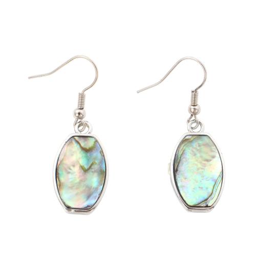 Abalone Shell Drop Earring, with Brass, fashion jewelry & for woman, 39x13x3mm, Sold By Pair