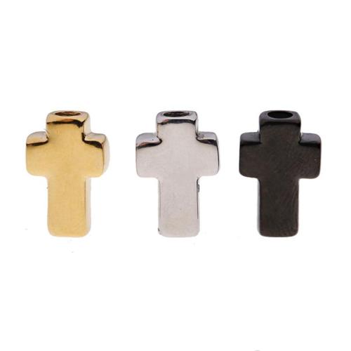 Acier inoxydable Spacer Perles, Acier inoxydable 304, croix, Placage, DIY, plus de couleurs à choisir, 14x10mm, Vendu par PC