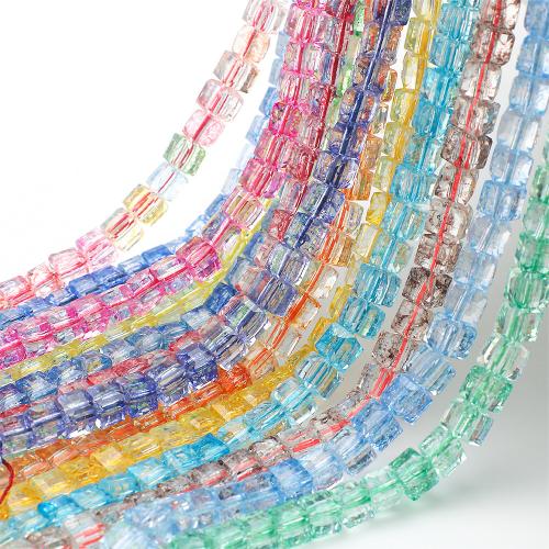 Perles de cristal cubiques, cadre, poli, DIY, plus de couleurs à choisir, 6mm, Environ 57PC/brin, Vendu par brin