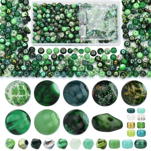 Perles en verre de mode, Placage, DIY, plus de couleurs à choisir, 155x95x25mm, Environ 900PC/boîte, Vendu par boîte