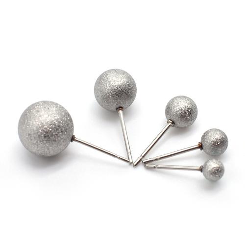 Acier inoxydable 304 boucle d oreille dormeuse, Rond, unisexe & normes différentes pour le choix & givré, 100PC/sac, Vendu par sac