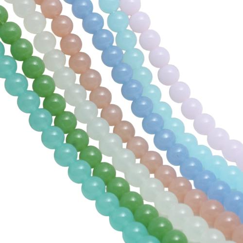 Abalorios de Cristal, Vidrio, Esférico, pulido, Bricolaje & lisa, más colores para la opción, 8mm, aproximado 50PCs/Sarta, Vendido por Sarta