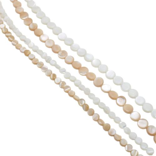 Shell Beads, Flat Round, polished, DIY & different size for choice, more colors for choice, Sold By Strand
