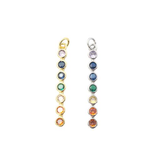 Befestigter Zirkonia Messing Anhänger, plattiert, DIY & Micro pave Zirkonia, keine, 34.60x4x2.60mm, verkauft von PC