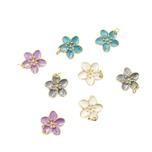 Messing Schmuck Anhänger, Blume, goldfarben plattiert, DIY & Emaille, keine, 15.50x15.50x3.60mm, verkauft von PC