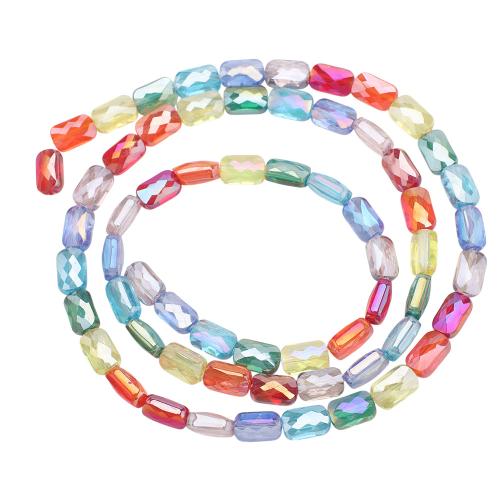Glass Jewelry Beads, Geometrical Pattern, plated, DIY & faceted, more colors for choice, 4x7mm, Approx 60PCs/Strand, Sold By Strand
