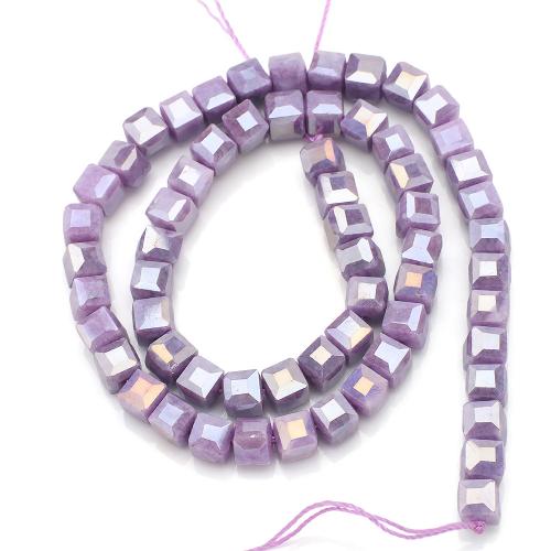 Glass Jewelry Beads, Square, DIY & faceted, more colors for choice, 6mm, Approx 60PCs/Strand, Sold By Strand