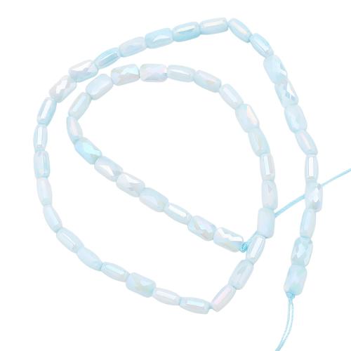 Glass Jewelry Beads, Geometrical Pattern, DIY & faceted, more colors for choice, 4x7mm, Sold Per Approx 35 cm Strand